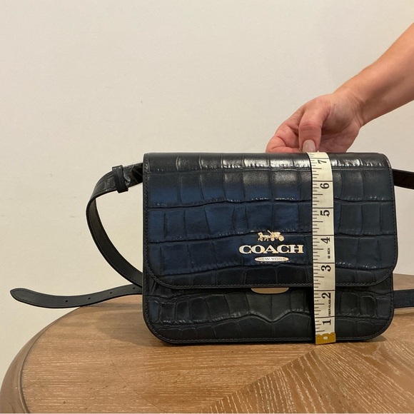 Coach Brynn Flap Crocodile Embossed and Smooth Leather Crossbody Bag - Picture 5 of 5